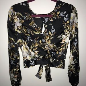 Aritzia Tie-Back Cropped Blouse